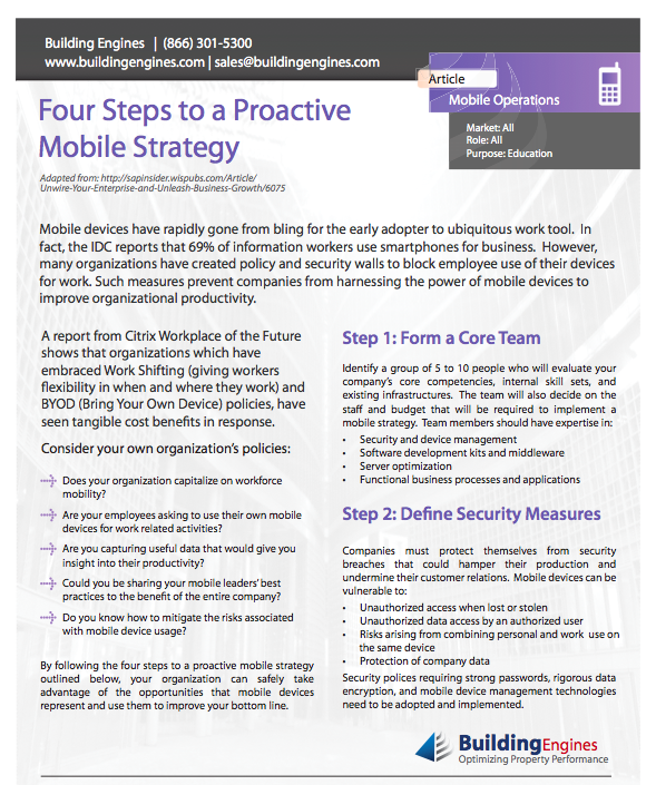 Mobile Proactive Service Management 4 Steps to a Proactive Mobile Strategy