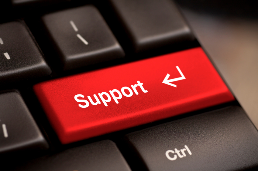 a red enter support key.