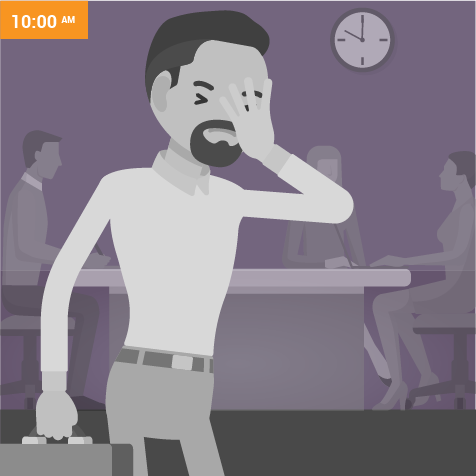 Illustration of an upset man at work