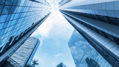 skyscrapers pointing up