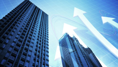 buildings with up arrows