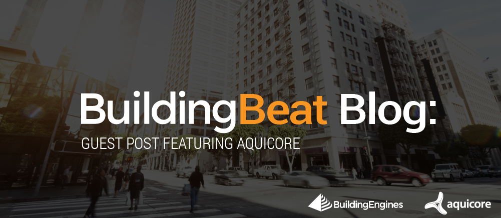 BuildingBeat Blog text overlaid on a building
