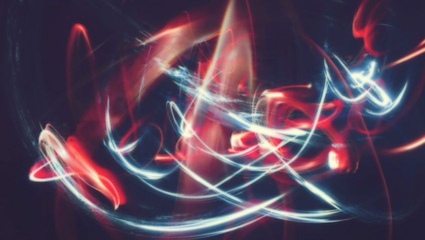 Red and blue abstract design