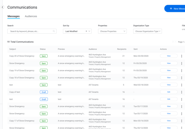 Screenshot for "Track and manage communications"