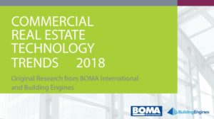 Infographic that reads commercial real estate technology trends 2018