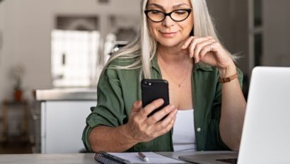 Women using her cellphone