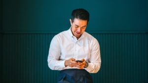 Man using his phone