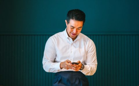Man using his phone