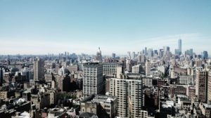 Aerial of NYC skyline