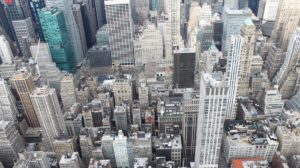 Aerial view of NYC buildings