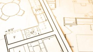 Printed floor plans on paper