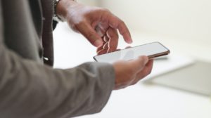 Man using a smartphone