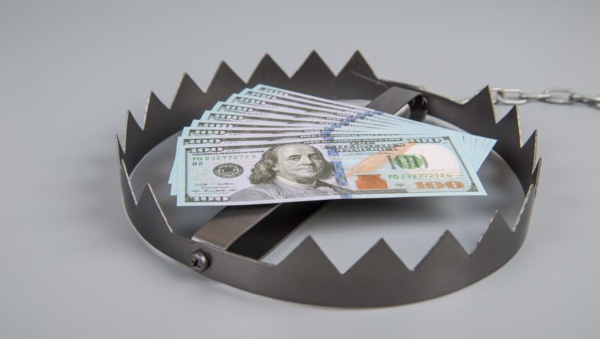 Animal trap with money inside